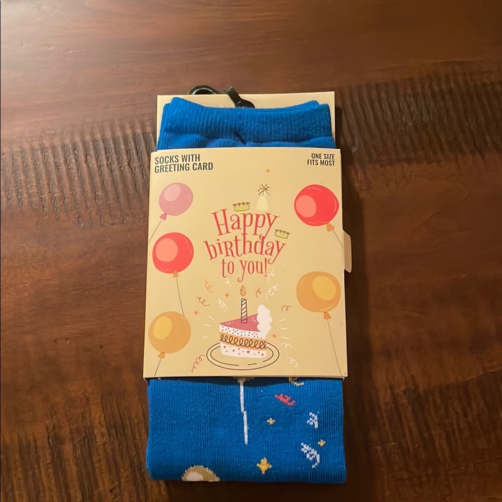 Happy Birthday Socks with Greeting Card NWT